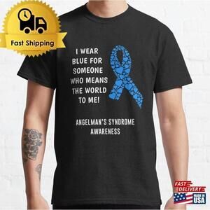 Angelman Syndrome Awareness Support Ribbon Graphic Unisex T-Shirt